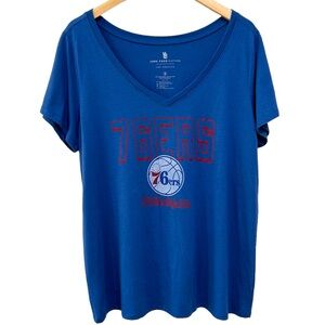 Junkfood 76ers vneck short sleeve tshirt womens size 2